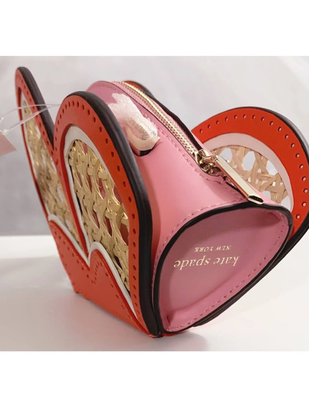 Kate Spade Wing It Wicker Butterfly Coin Purse On A Chain